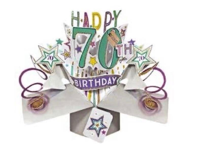 70th Birthday - Pop-Up Greeting Card - Second Nature