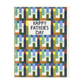 Happy Father’s Day card with colourful geometric woven-style pattern design