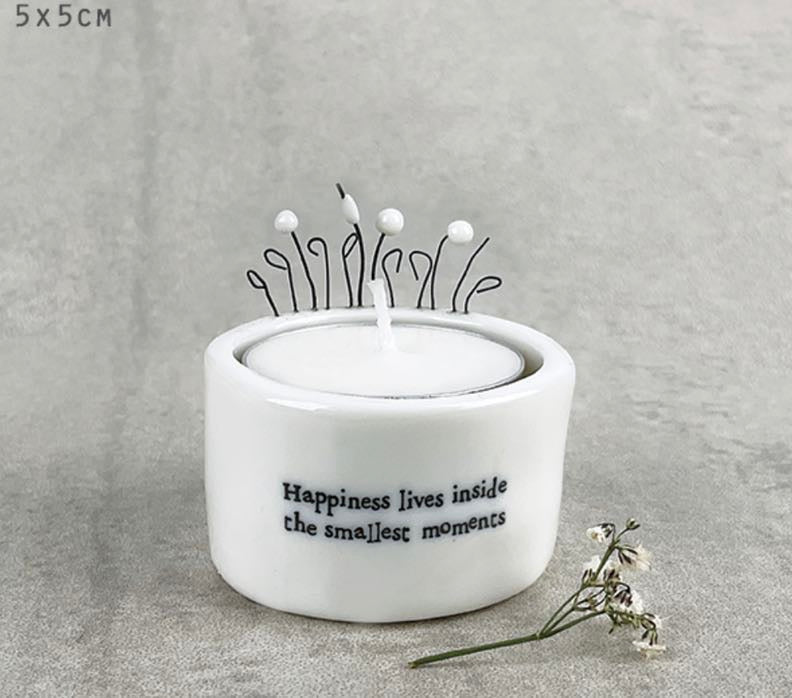 Happiness Lives Inside Candle & Tealight Holder - East Of India