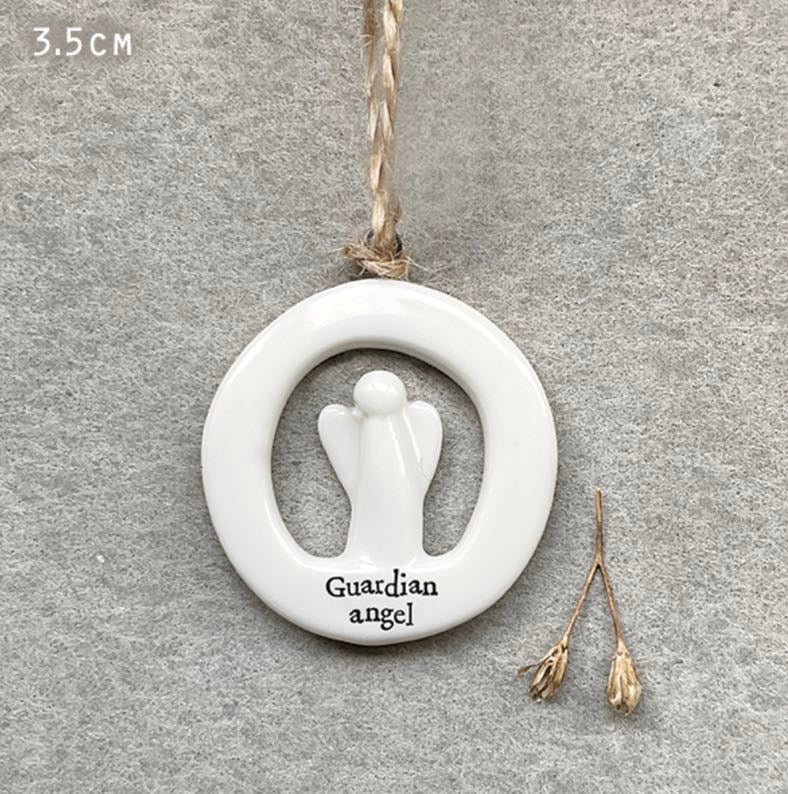 Cut Out Guardian Angel Porcelain Hang - East Of India