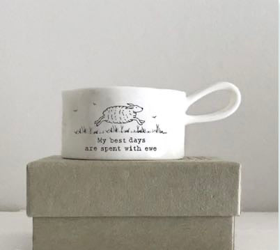 My Best Days Are Spent with Ewe Handled Tealight Holder - East Of India