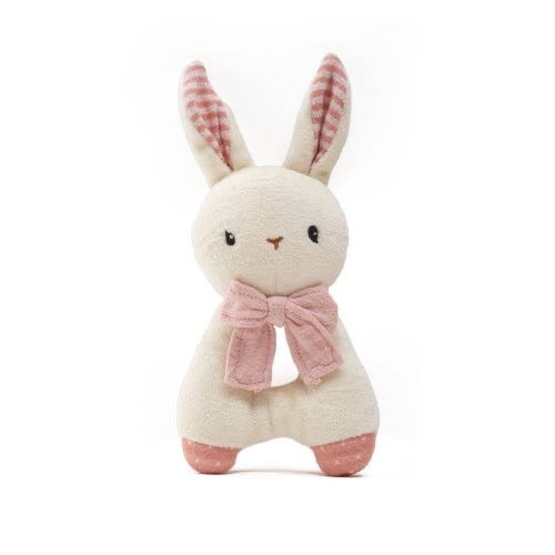 Rabbit Baby Rattle - Pink (Organic Cotton)