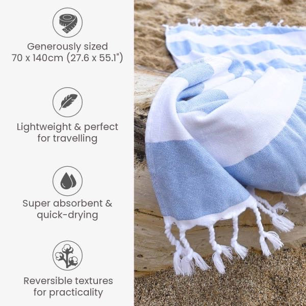 Striped Hammam Turkish Style Beach Towel