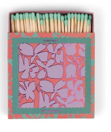 JUMBO BOXED MATCHES - ABSTRACT FLORAL