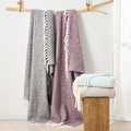 Aisling Faux Mohair Throw - Soft, Stylish Fringed Blanket Various colours, duck egg, thistle, granite grey and neutral