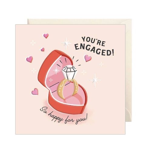 You're Engaged Card, Heart Box With Ring