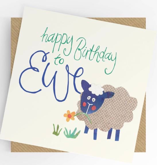 Happy birthday to ewe, Pun birthday card