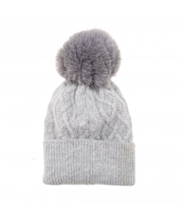 Women's Cable Pom Beanie Hat - Various Colours