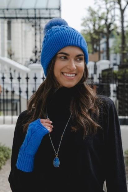 Women's Cable Pom Beanie Hat - Various Colours