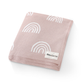 Luxury cotton swaddle baby blanket with rainbow design 