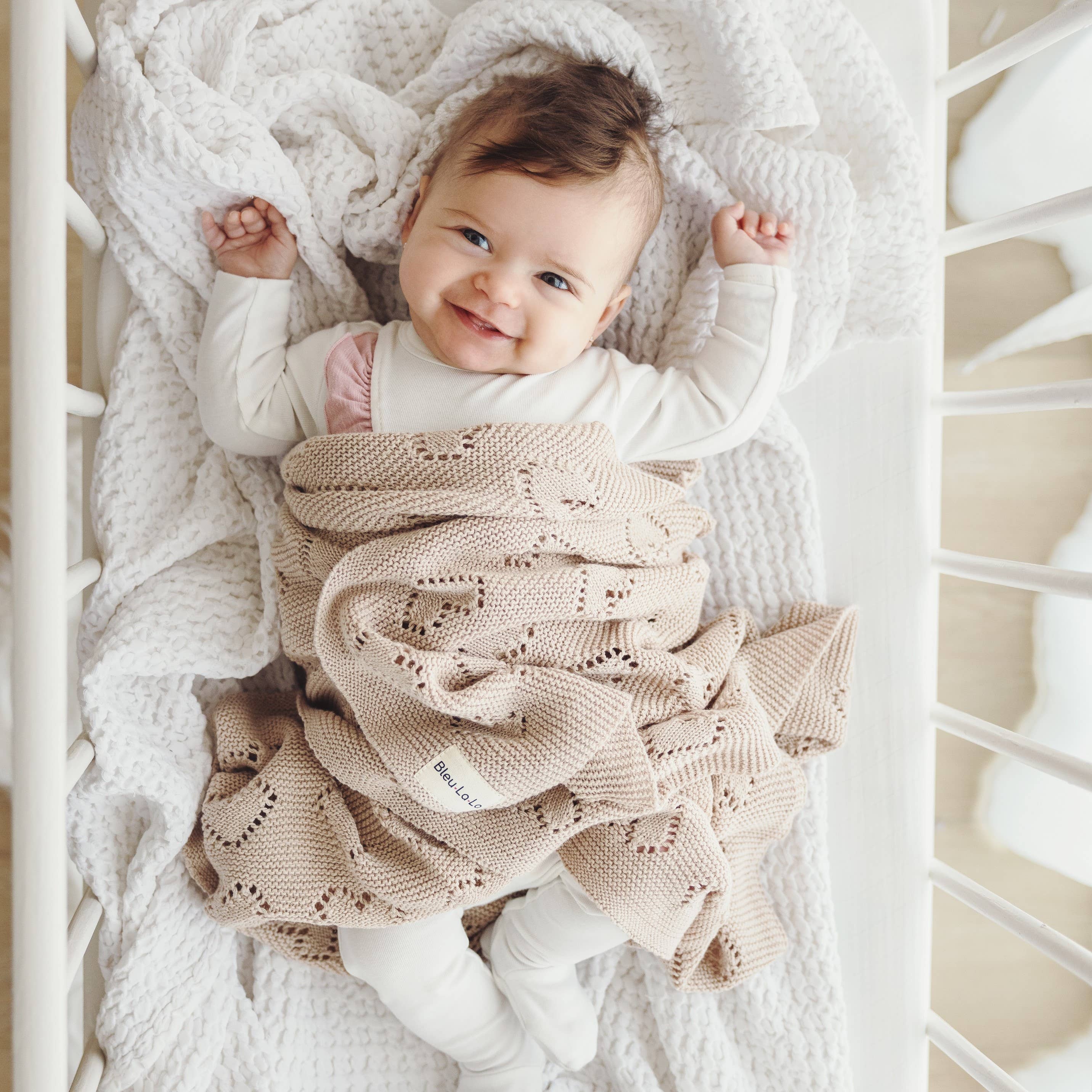 100% Luxury Cotton Receiving Swaddle Baby Blanket - Heart