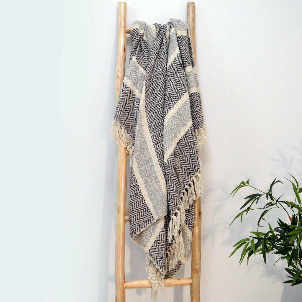 Savannah Herringbone Throw Blanket - 100% Recycled Materials