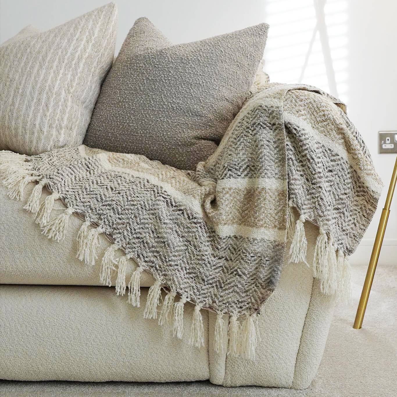 Savannah Herringbone Throw Blanket - 100% Recycled Materials