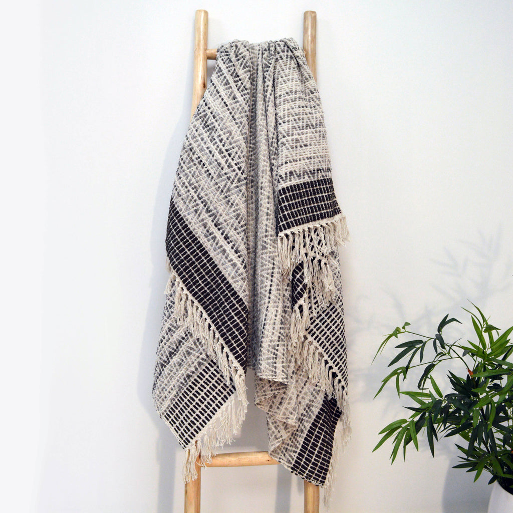 Arizona Zig Zag Heavyweight Herringbone Throw Blankets