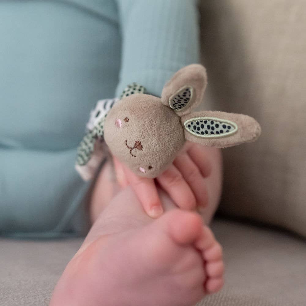 Ziggle Plush Wrist Rattles – Bunny Baby Sensory Toys (Pair)