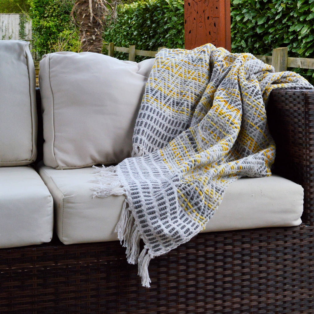 Arizona Zig Zag Heavyweight Herringbone Throw Blankets