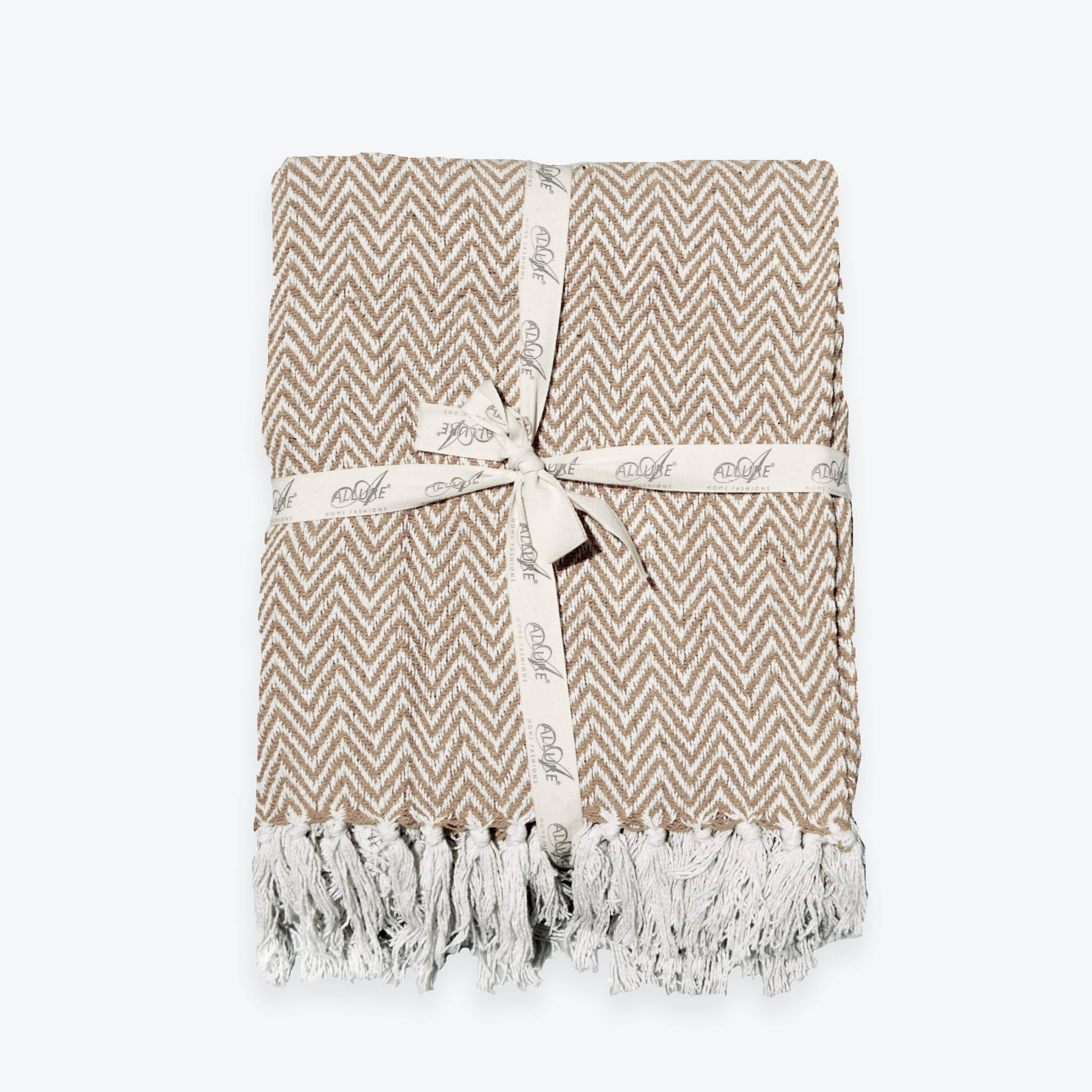 Audley Cotton Chevron Herringbone Throw - 100% Cotton