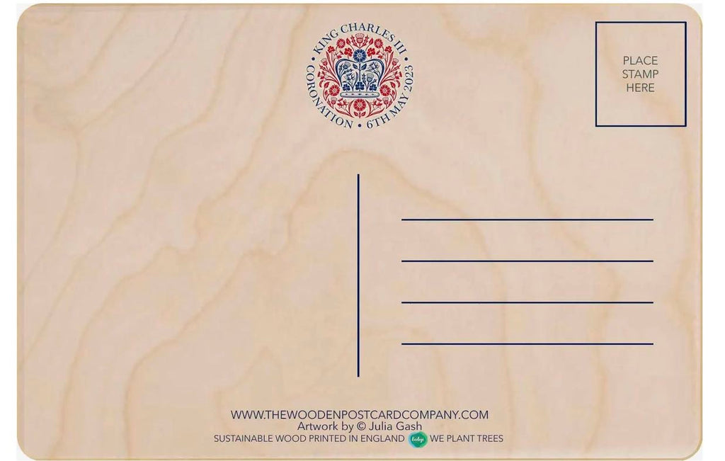 King Charles III Coronation Wooden Postcard - The Wooden Postcard Company