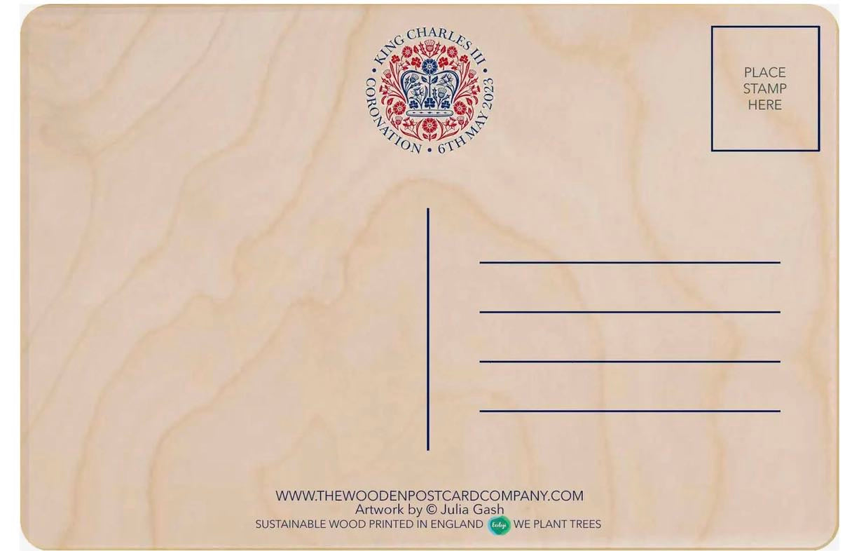 King Charles III Coronation Wooden Postcard - The Wooden Postcard Company