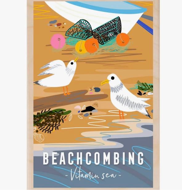 Beachcombing vitamin sea wooden postcard