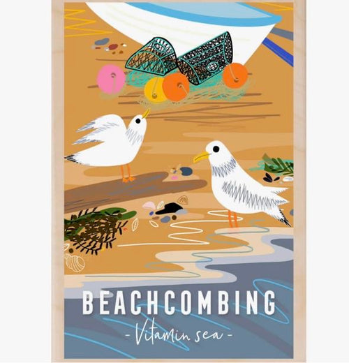 Beachcombing vitamin sea wooden postcard