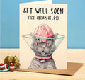 Cat Cone Card - Get Well Soon Card - Bewilderbeest