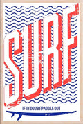 Surf wooden postcard