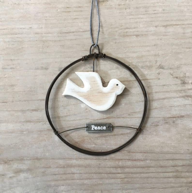Wire peace dove Christmas decoration east of india