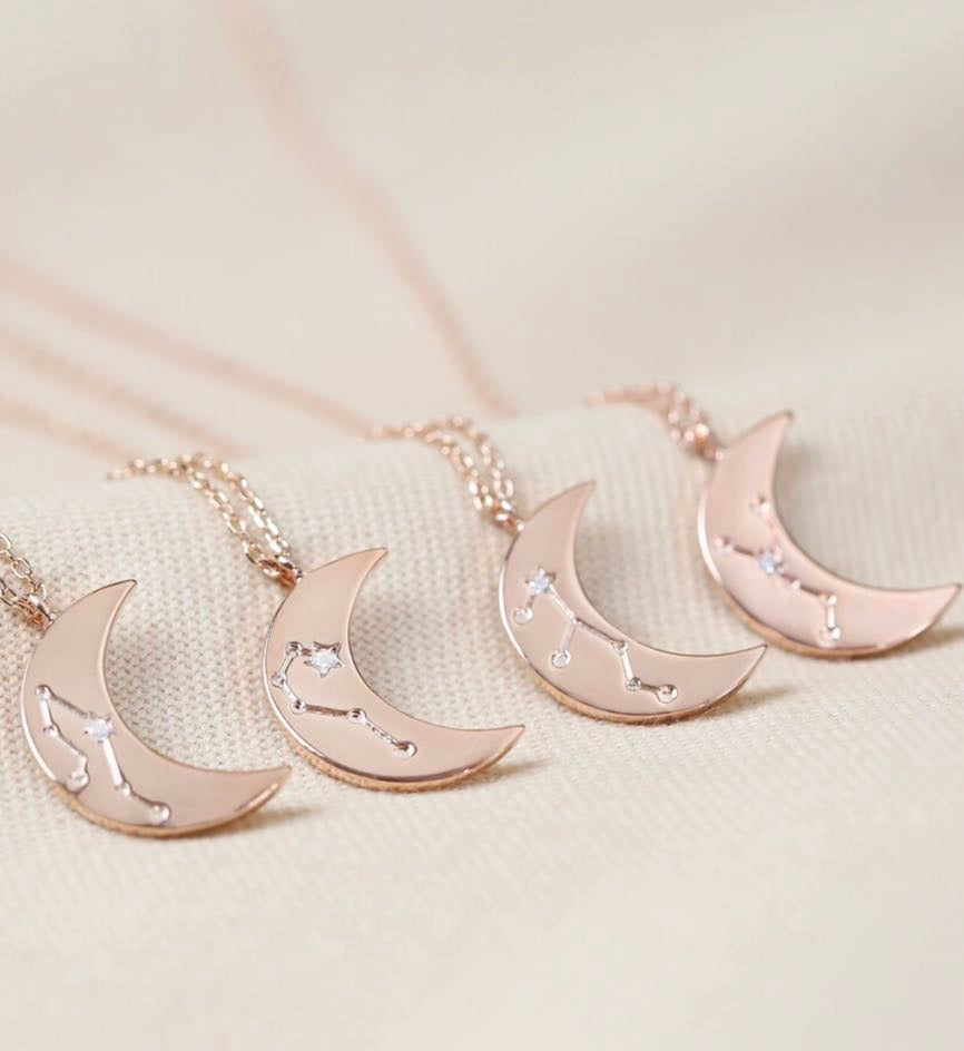 Constellation Rose Gold Moon Necklace - Lisa Angel