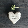 'You'll be missed' rustic heart porcelain pebble - East of India
