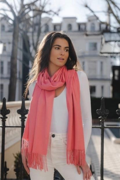 Luxury Coral Pashmina Scarf