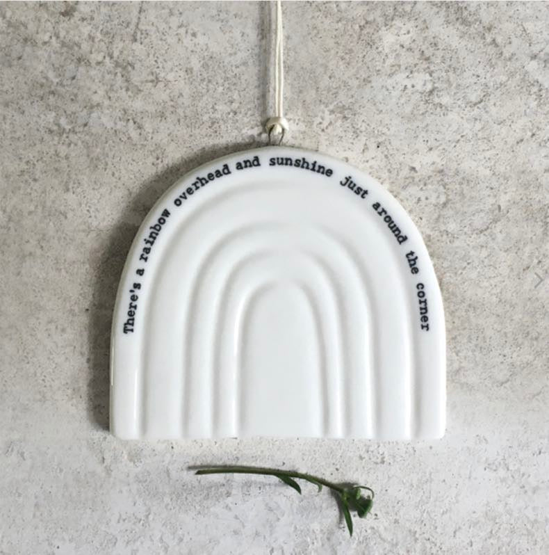 Rainbows & Sunshine’ porcelain hanger - East Of India