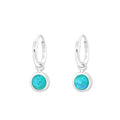 Hanging Silver Opal Hoops