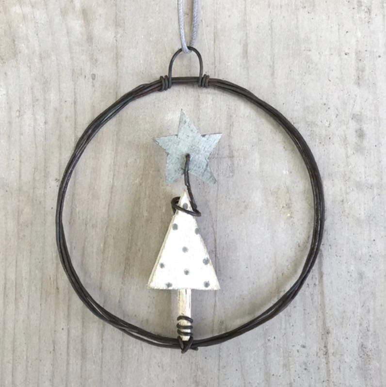 Christmas tree hanging wire wreath decoration east of india