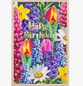 Happy birthday wooden postcard