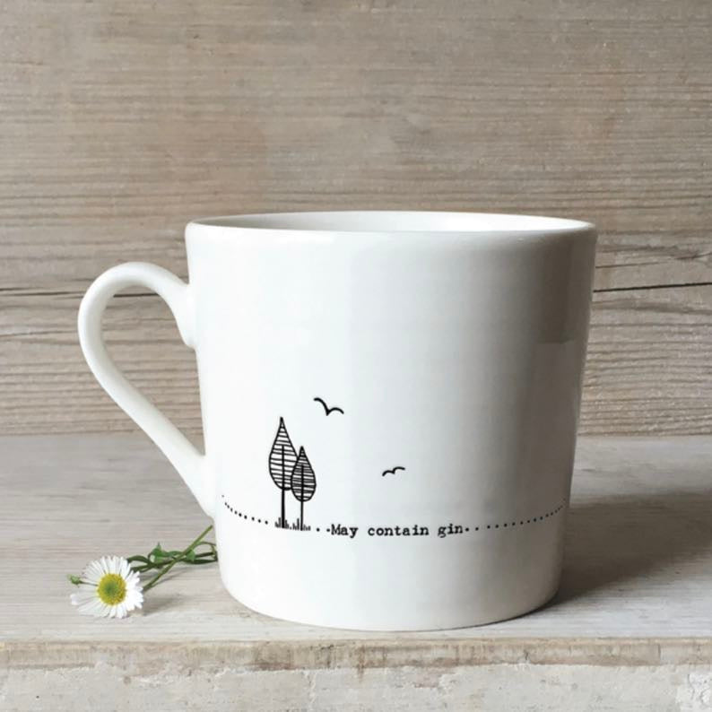 May contain gin porcelain mug by east of india