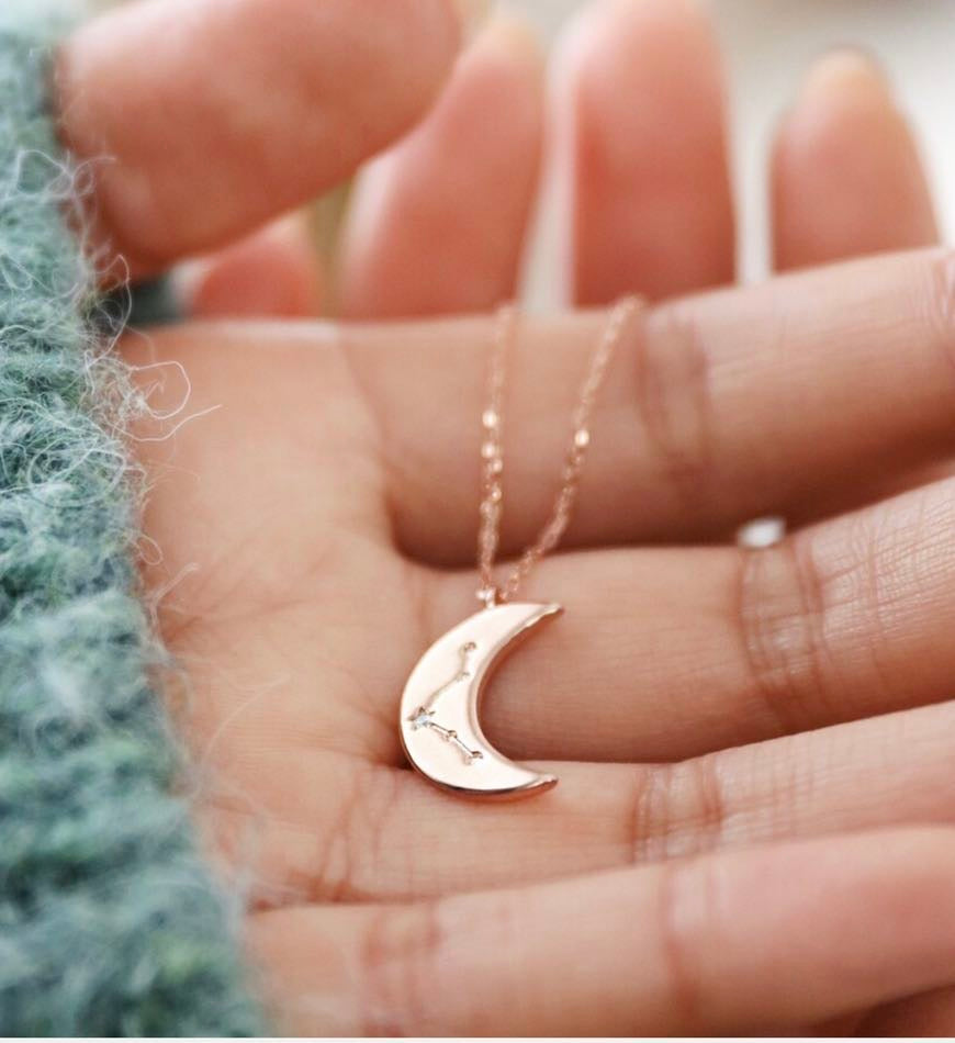 Constellation Rose Gold Moon Necklace - Lisa Angel