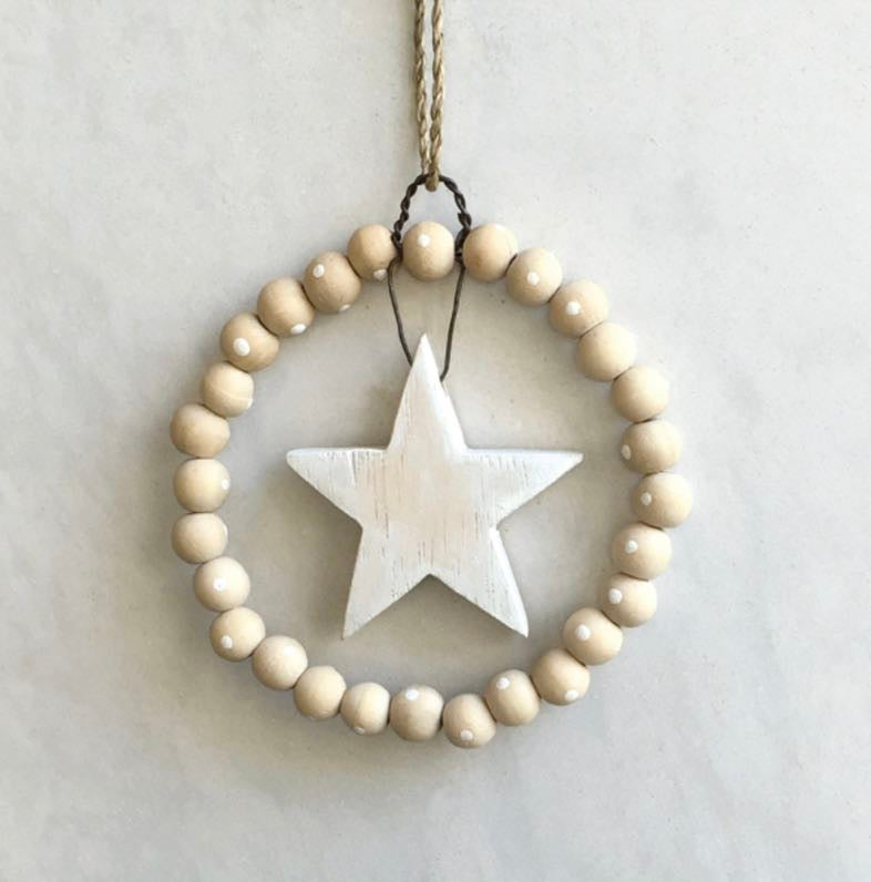 Beaded star wreath decoration from east of india