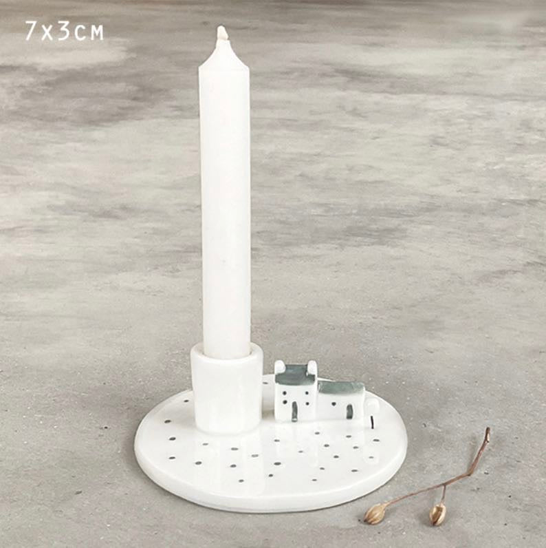 Candle Holder - Houses In The Meadow - East Of India