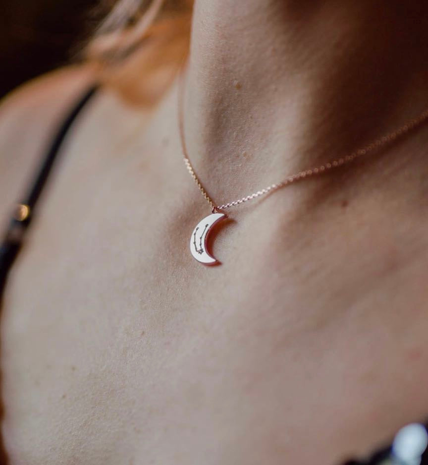 Constellation Rose Gold Moon Necklace - Lisa Angel