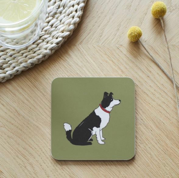 Border collie coaster by sweet William designs
