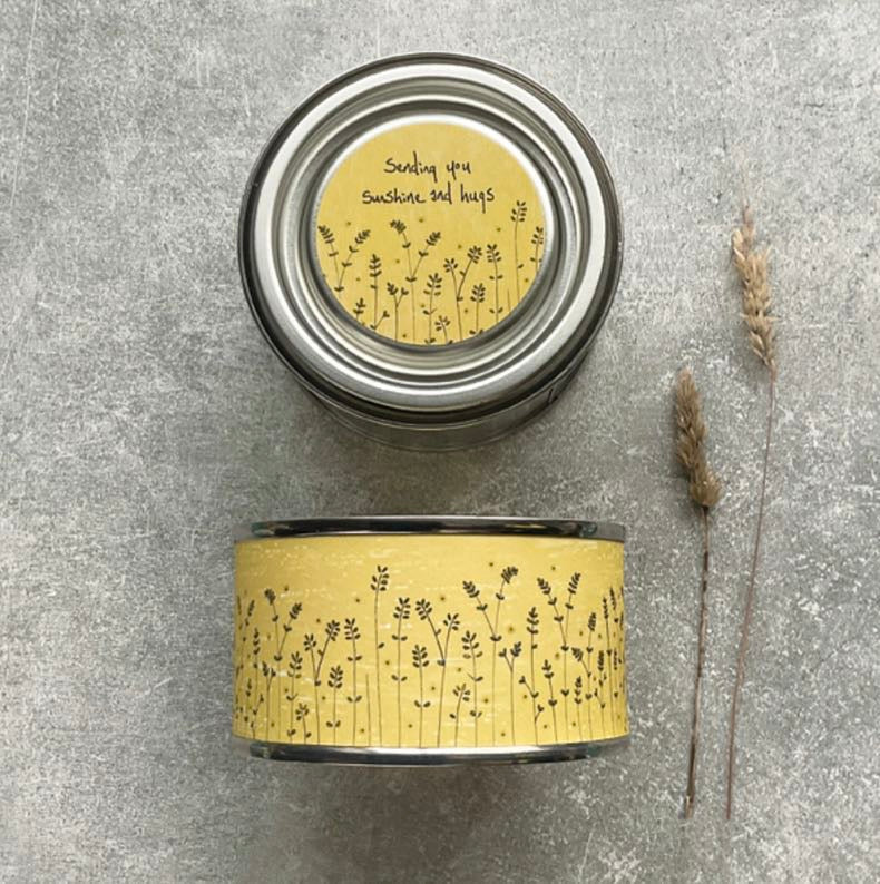 Sending Sunshine & Hugs Tin Candle - East Of India