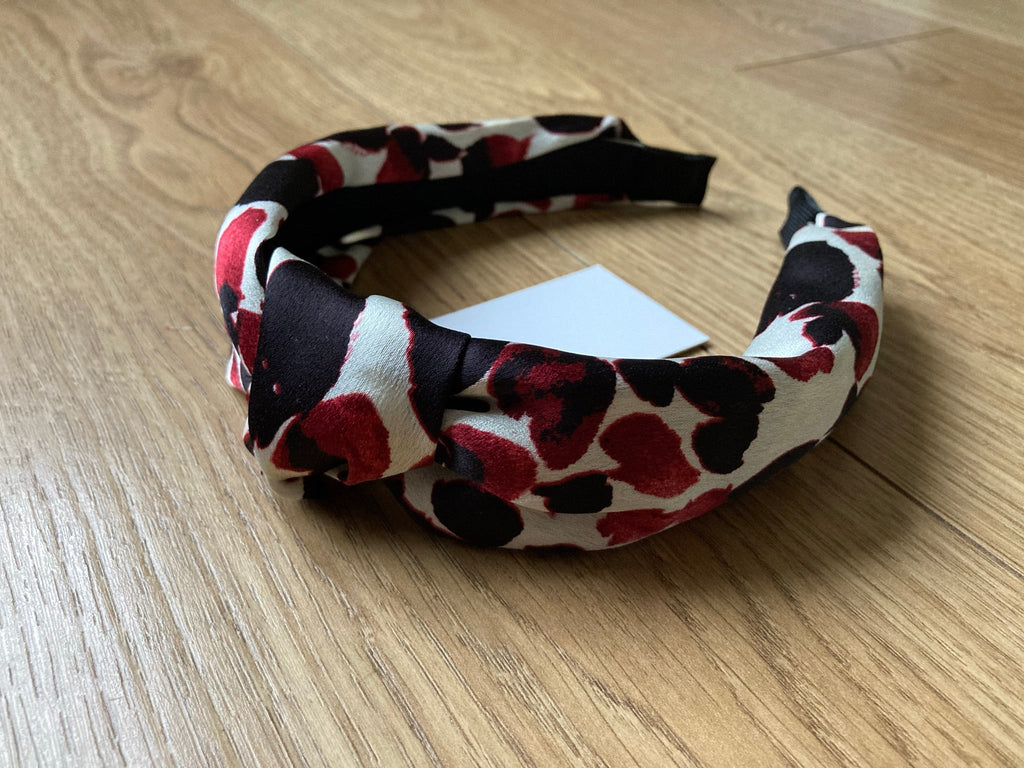 Abstract Dots Headband - Red