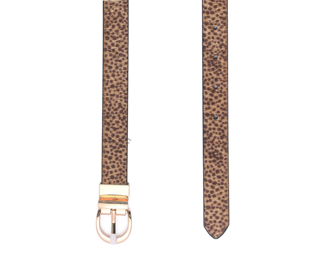 Animal Spot Faux Fur Belt
