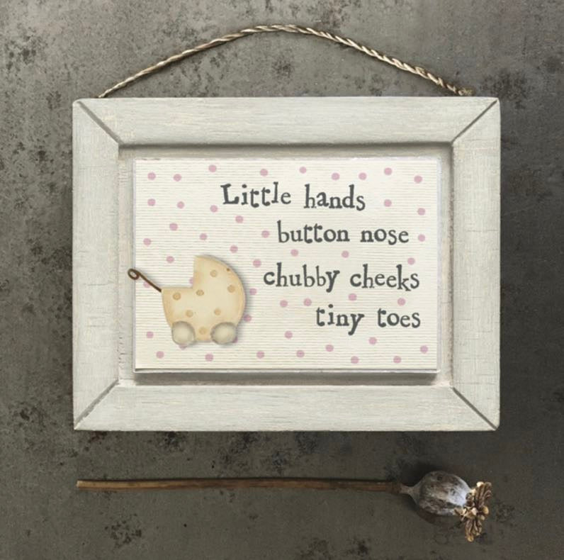 Little Hands Wooden Baby Plaque - East Of India