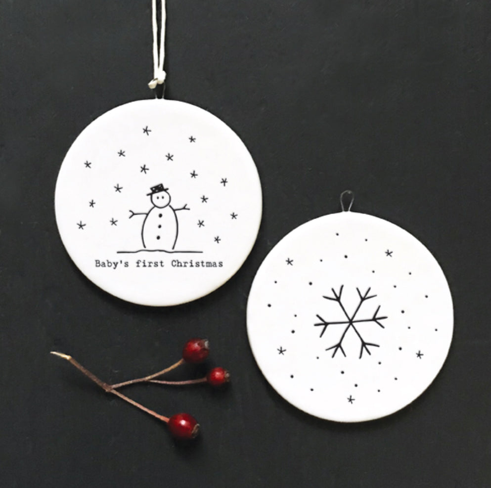 Baby's First Christmas Porcelain Bauble - East Of India
