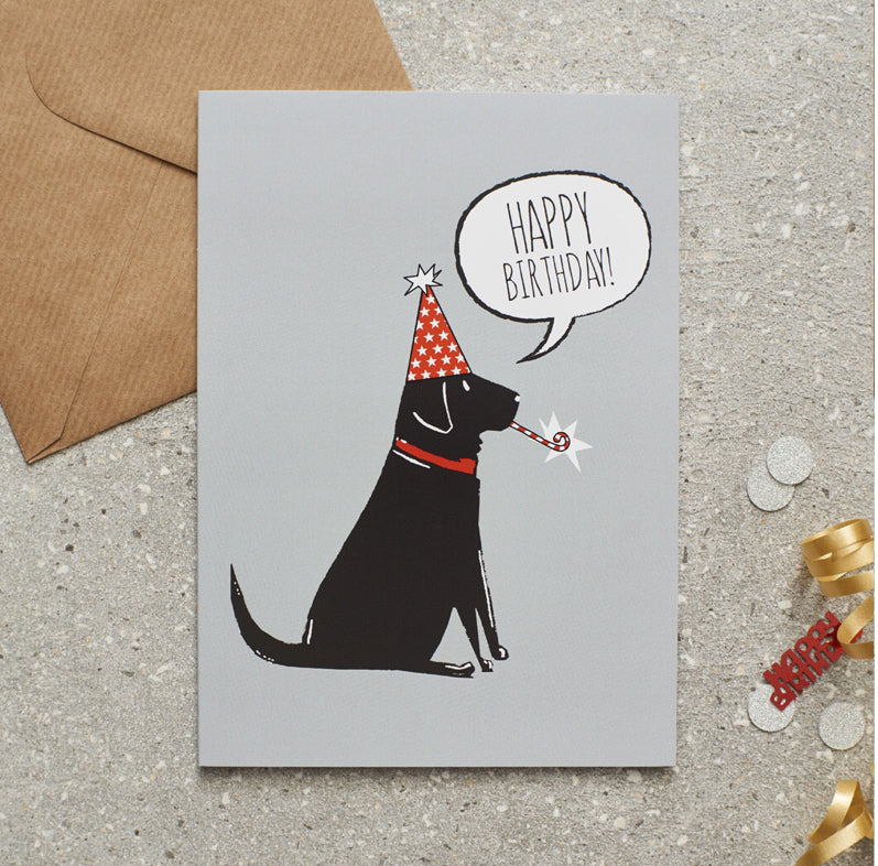 Black Labrador Birthday Card