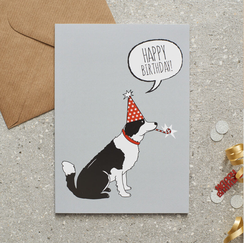 Border Collie Birthday Card