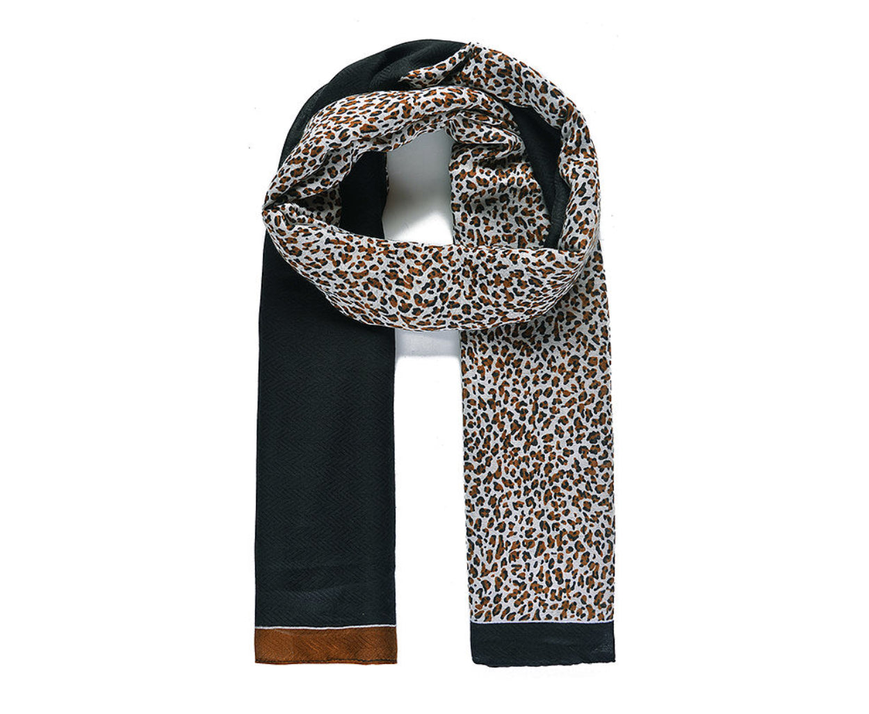 Brown Leopard Print Scarf