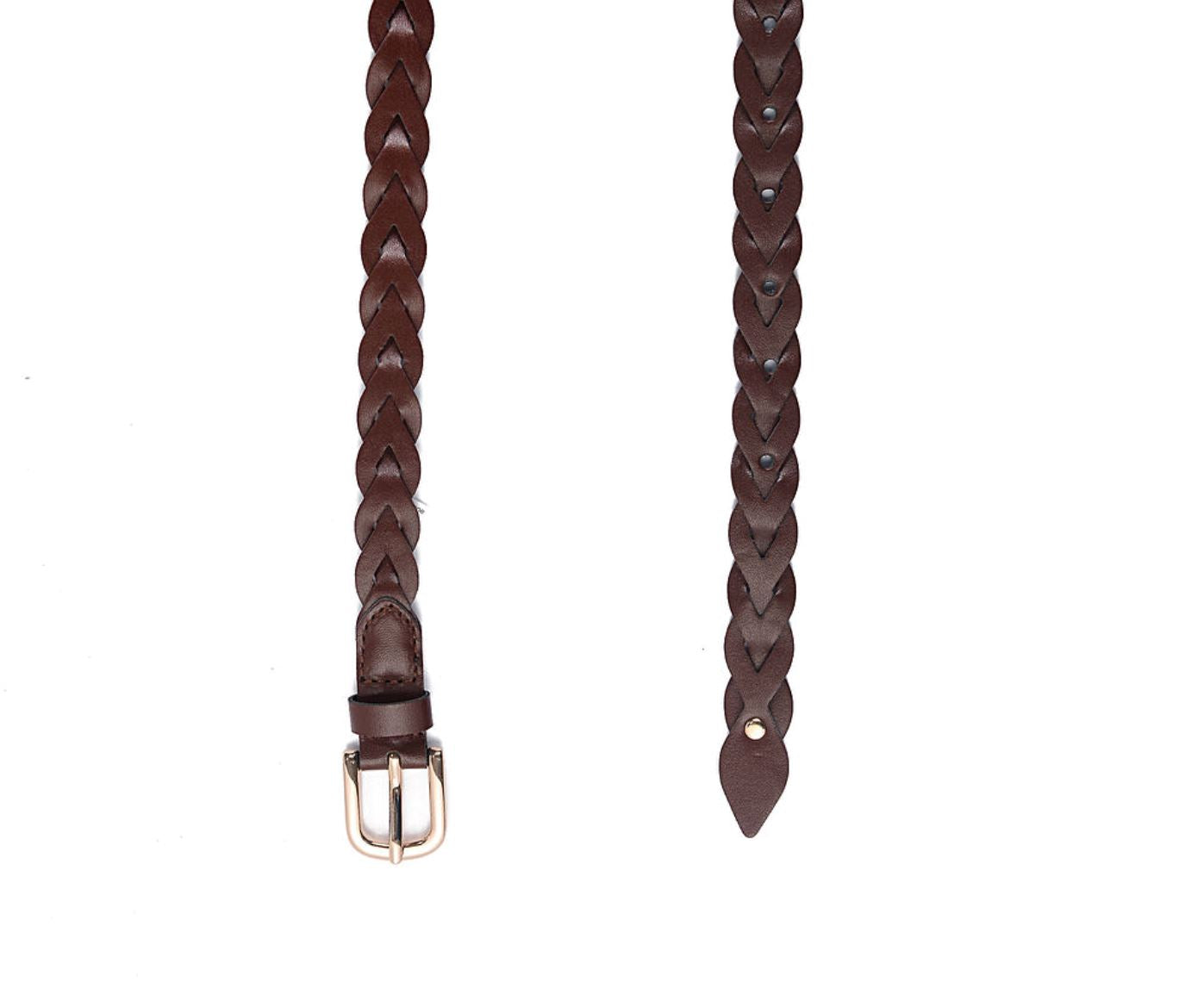 Brown Plait Style Belt